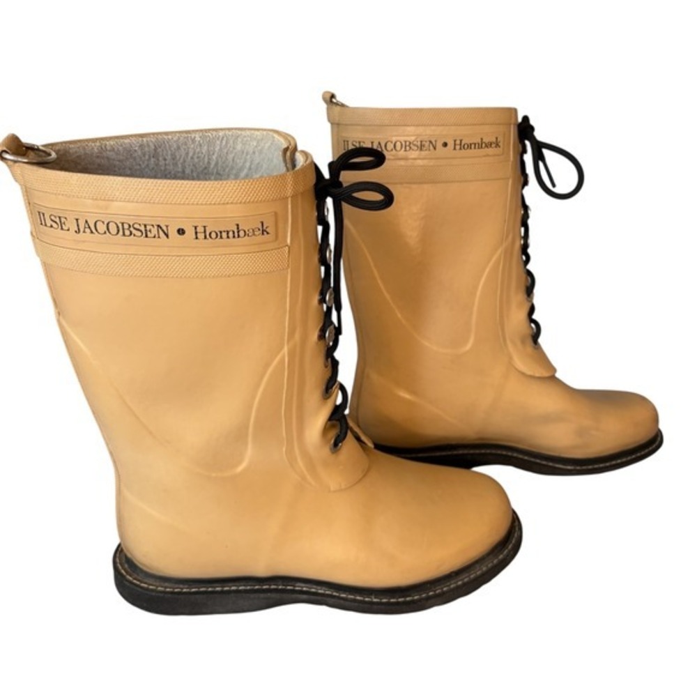 Ilse Jacobsen Hornbaek‎ Women's Rubber Lace-Up Boots, Chic Rain Boots 38/7.5
